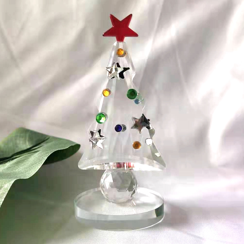 Paper Weight Crystal - Figurine d'arbre de Noël en cristal,