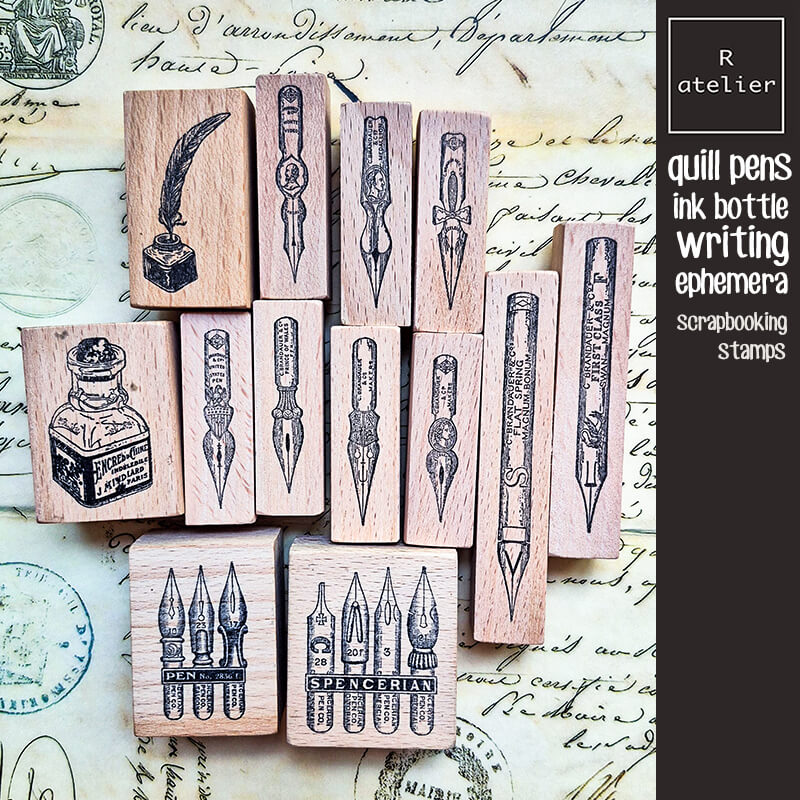 Fountain Pen Bottled Ink - Tampon de scrapbooking, pointe de stylo-plume,