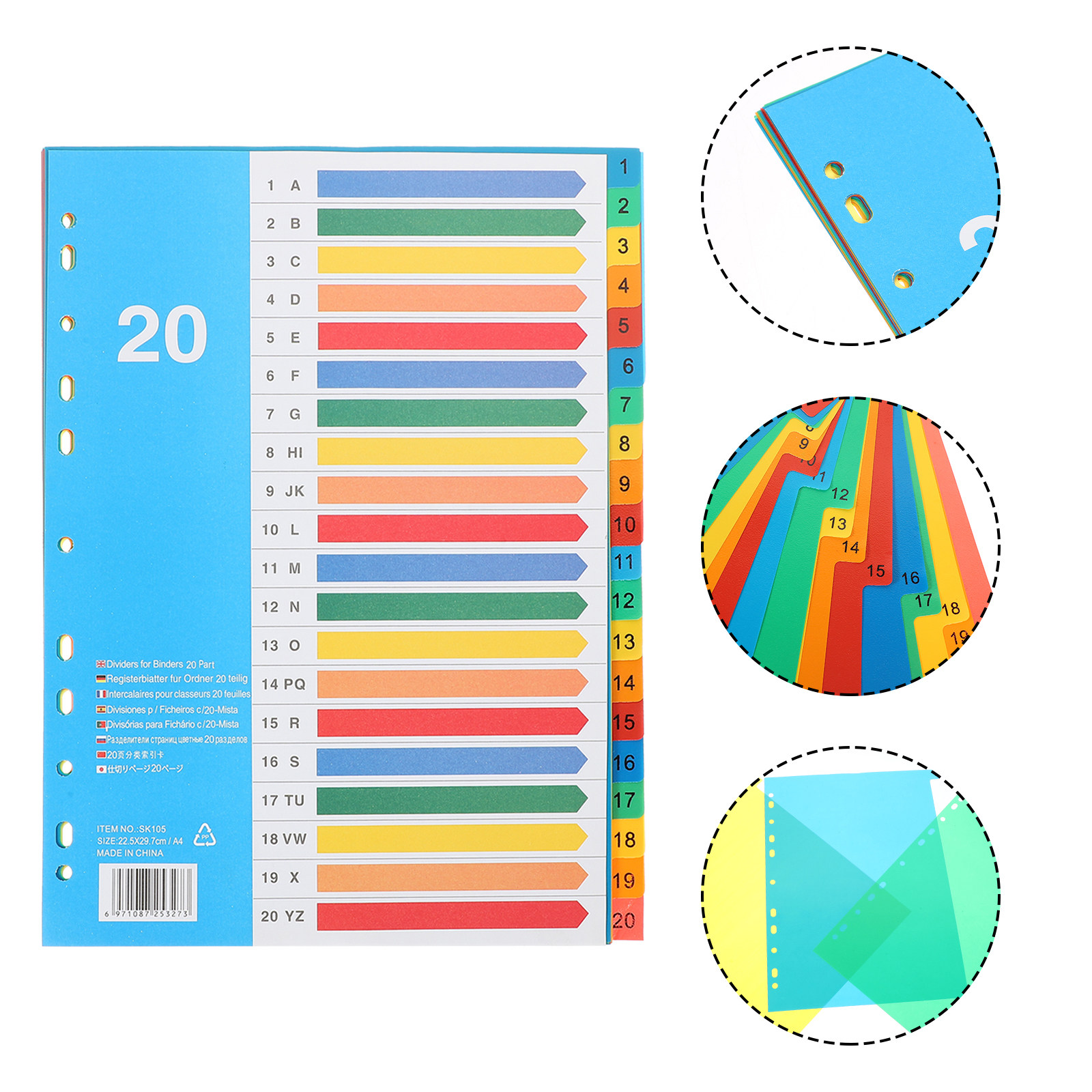 5 intercalaires pour classeur, - Tab Divider A4 avis et prix